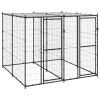 Outdoor Dog Kennel Steel with Roof 52.1 ftÂ²