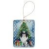 Japanese Chin Christmas Reindeer Porcelain Ornament Christmas Tree Hanging Decorations for Home Christmas Holiday, Rectangle, Gift, Multicolor