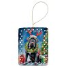 Neapolitan Mastiff Christmas Reindeer Porcelain Ornament Christmas Tree Hanging Decorations for Home Christmas Holiday, Rectangle, Gift, Multicolor