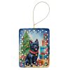 Schipperke Christmas Reindeer Porcelain Ornament Christmas Tree Hanging Decorations for Home Christmas Holiday, Rectangle, Gift, Multicolor