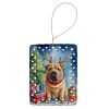 Shar Pei Christmas Reindeer Porcelain Ornament Christmas Tree Hanging Decorations for Home Christmas Holiday, Rectangle, Gift, Multicolor