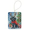 Puli Christmas Reindeer Porcelain Ornament Christmas Tree Hanging Decorations for Home Christmas Holiday, Rectangle, Gift, Multicolor