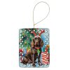 Boykin Spaniel Christmas Reindeer Porcelain Ornament Christmas Tree Hanging Decorations for Home Christmas Holiday, Rectangle, Gift, Multicolor