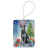 Scottish Deerhound Christmas Reindeer Porcelain Ornament Christmas Tree Hanging Decorations for Home Christmas Holiday, Rectangle, Gift, Multicolor