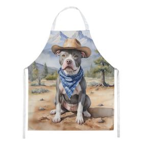 NEW Pit Bull Terrier Cowboy Welcome Apron Cooking Kitchen Server Baking Crafts Gardening for Adult Women Men, Unisex, Large, Multicolor