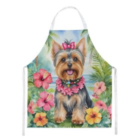 Yorkshire Terrier Luau Apron Cooking Kitchen Server Baking Crafts Gardening for Adult Women Men, Unisex, Large, Multicolor