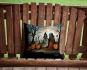 The Weeping Woman Spooky Halloween Throw Pillow Machine Washable, Indoor Outdoor Decorative Pillow for Couch, Bed or Patio, 14Hx14W