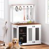 Graffiti-Style Dog House with Double Doors â€“ Vintage Dog Kennel and Furniture Piece
