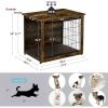 Dog Crate Furniture with Cushion, Wooden Dog Crate Table, Double-Doors Dog Furniture, Dog Kennel Indoor for Small/Medium
