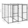 Outdoor Dog Kennel Steel with Roof 52.1 ftÂ²