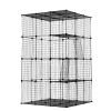 3-Tier Wire Cat Cage, Large Kennels Playpen with 3 Platforms, 3 Ramp Ladders and 4 Doors, 42" x 42" x 72", Black XH