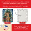 Finnish Spitz Christmas Reindeer Porcelain Ornament Christmas Tree Hanging Decorations for Home Christmas Holiday, Rectangle, Gift, Multicolor