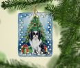 Japanese Chin Christmas Reindeer Porcelain Ornament Christmas Tree Hanging Decorations for Home Christmas Holiday, Rectangle, Gift, Multicolor