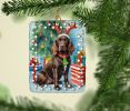 Boykin Spaniel Christmas Reindeer Porcelain Ornament Christmas Tree Hanging Decorations for Home Christmas Holiday, Rectangle, Gift, Multicolor