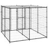 Outdoor Dog Kennel Steel with Roof 52.1 ftÂ²