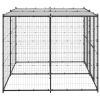 Outdoor Dog Kennel Steel with Roof 52.1 ftÂ²