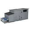 Wood Dog House, Outdoor Dog Kennel with Food Bowls, Storage Box, Vents, Openable Roof, Dog Pet Playpen Cage, Gray