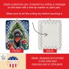 Black Toy Poodle Christmas Reindeer Porcelain Ornament Christmas Tree Hanging Decorations for Home Christmas Holiday, Rectangle, Gift, Multicolor