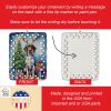 Pointer Christmas Reindeer Porcelain Ornament Christmas Tree Hanging Decorations for Home Christmas Holiday, Rectangle, Gift, Multicolor