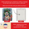 Lhasa Apso Christmas Reindeer Porcelain Ornament Christmas Tree Hanging Decorations for Home Christmas Holiday, Rectangle, Gift, Multicolor