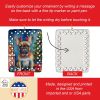French Bulldog Christmas Reindeer Porcelain Ornament Christmas Tree Hanging Decorations for Home Christmas Holiday, Rectangle, Gift, Multicolor