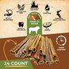 Gullet Sticks 24 Count 100% Natural Beef Esophagus Dog Chews 6â€ Premium Dog Treats for Training Puppies & Adults Zero Filler or Preservatives
