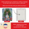 White Boxer Christmas Reindeer Porcelain Ornament Christmas Tree Hanging Decorations for Home Christmas Holiday, Rectangle, Gift, Multicolor