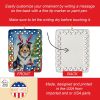 Collie Christmas Reindeer Porcelain Ornament Christmas Tree Hanging Decorations for Home Christmas Holiday, Rectangle, Gift, Multicolor