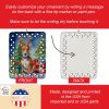 Basenji Christmas Reindeer Porcelain Ornament Christmas Tree Hanging Decorations for Home Christmas Holiday, Rectangle, Gift, Multicolor