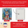 Akita Christmas Reindeer Porcelain Ornament Christmas Tree Hanging Decorations for Home Christmas Holiday, Rectangle, Gift, Multicolor