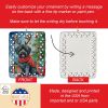 Puli Christmas Reindeer Porcelain Ornament Christmas Tree Hanging Decorations for Home Christmas Holiday, Rectangle, Gift, Multicolor
