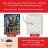 German Shepherd Christmas Reindeer Porcelain Ornament Christmas Tree Hanging Decorations for Home Christmas Holiday, Rectangle, Gift, Multicolor