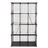 3-Tier Wire Cat Cage, Large Kennels Playpen with 3 Platforms, 3 Ramp Ladders and 4 Doors, 42" x 42" x 72", Black XH