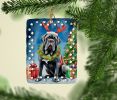 Neapolitan Mastiff Christmas Reindeer Porcelain Ornament Christmas Tree Hanging Decorations for Home Christmas Holiday, Rectangle, Gift, Multicolor