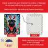Black Pug Christmas Reindeer Porcelain Ornament Christmas Tree Hanging Decorations for Home Christmas Holiday, Rectangle, Gift, Multicolor