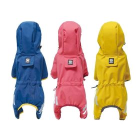 Small dog raincoat; body full surrounding; waterproof poncho pet clothes; with tow holes in the back (Color: Lake Blue, size: S (recommended weight 2-3 kg))