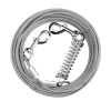 Dog Tie Out Cable Long Dog Leash Chew Proof Lead Dog Chain with Durable Spring 360Â° Rotatable Clips PVC Case for Outside Yard Caming