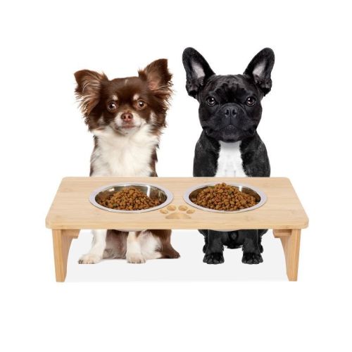 Height Small Puppy Dog Feeding Station for Messy Pets