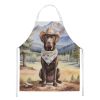 Labrador Retriever Cowboy Welcome Apron Cooking Kitchen Server Baking Crafts Gardening for Adult Women Men, Unisex, Large, Multicolor