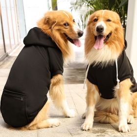 Plaid Dog Hoodie Pet Clothes Sweaters with Hat and Pocket Christmas Classic Plaid Small Medium Dogs Dog Costumes (Color: Big dog zipper pocket sweater black, size: XS (chest circumference 32, back length 20cm))
