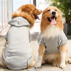 Plaid Dog Hoodie Pet Clothes Sweaters with Hat and Pocket Christmas Classic Plaid Small Medium Dogs Dog Costumes (Color: Big dog zipper pocket sweater grey, size: 3XL (chest circumference 70, back length 55cm))