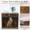 38.4" Wooden Dog Crate Furniture Decorative Pet Cage Dog Kennel with 2 Drawers
