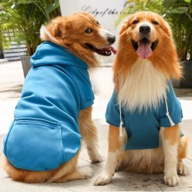 Plaid Dog Hoodie Pet Clothes Sweaters with Hat and Pocket Christmas Classic Plaid Small Medium Dogs Dog Costumes (Color: Big dog zipper pocket sweater lake blue, size: 3XL (chest circumference 70, back length 55cm))