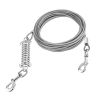 Dog Tie Out Cable Long Dog Leash Chew Proof Lead Dog Chain with Durable Spring 360Â° Rotatable Clips PVC Case for Outside Yard Caming