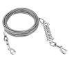 Dog Tie Out Cable Long Dog Leash Chew Proof Lead Dog Chain with Durable Spring 360Â° Rotatable Clips PVC Case for Outside Yard Caming